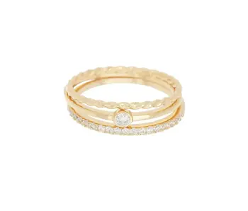 Three Band Ring Set Gold size 7