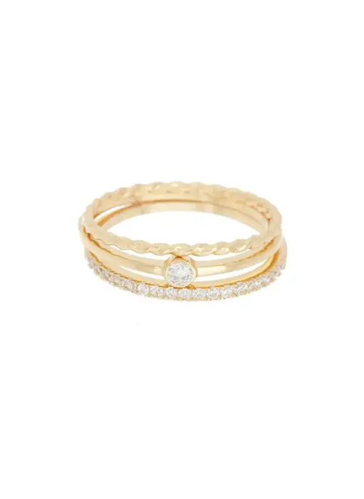 Three Band Ring Set Gold size 7
