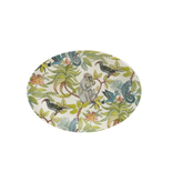 Creative Co-OP Oval Printed Stoneware Platter w/ Rainforest Botanicals