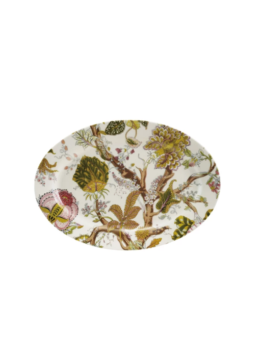 Oval Printed Stoneware Platter w/ Botanicals