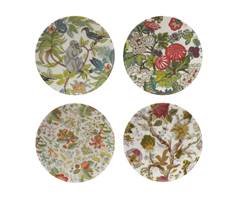 Printed Stoneware Plate w/ Botanicals, 4 Assorted Styles