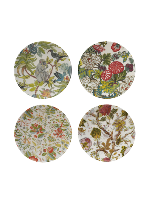 Printed Stoneware Plate w/ Botanicals, 4 Assorted Styles