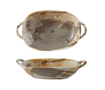 Stoneware Baker/Server w/ Handles, Reactive Glaze, 20oz.