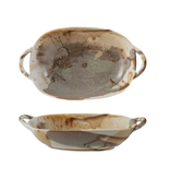 Creative Co-OP Stoneware Baker/Server w/ Handles, Reactive Glaze, 20oz.