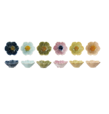 Creative Co-OP Stoneware Flower Shaped Bowl, Reactive Glaze, 6 Assorted Colors