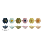 Creative Co-OP Stoneware Flower Shaped Bowl, Reactive Glaze, 6 Assorted Colors