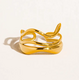Ozzy 18K Gold Non-Tarnish Abstract Ring w. Open Back
