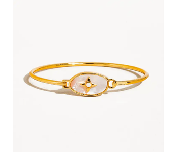 Aileen 18K Gold Vintage Star Shell Bangle