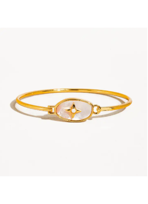 Aileen 18K Gold Vintage Star Shell Bangle