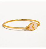 MAIQ Accessories Aileen 18K Gold Vintage Star Shell Bangle