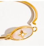 MAIQ Accessories Aileen 18K Gold Vintage Star Shell Bangle