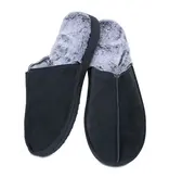 Infinity Classics International True Suede Men's Plush Slippers Black - Medium (9-10)