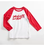 Orchard Street Apparel Midwest Kid White/ Heather Red Kids Raglan 4T