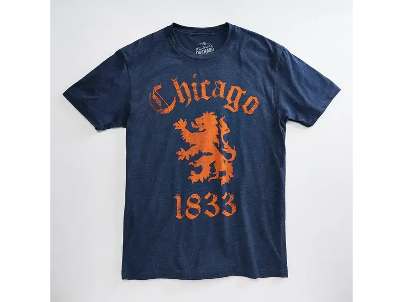 Orchard Street Apparel Chicago Lion Heather Navy Unisex T Shirt