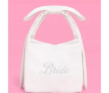 The Bride Purse - Embroidered Satin Bag, Bachelorette Gift