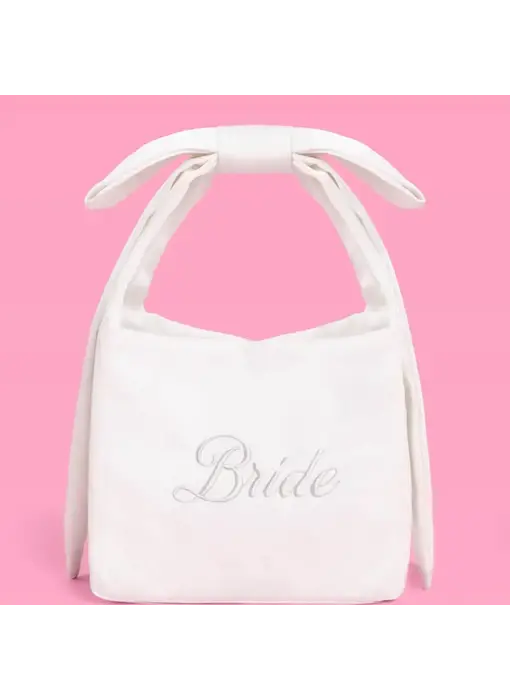 The Bride Purse - Embroidered Satin Bag, Bachelorette Gift