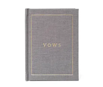 Wedding Vow Books - Wedding Keepsake Book W/Gold Foil Linen (Gray)