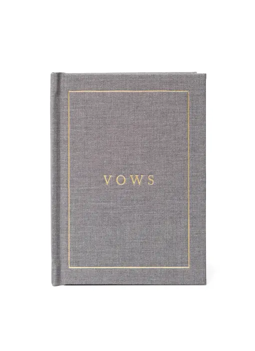 Wedding Vow Books - Wedding Keepsake Book W/Gold Foil Linen (Gray)