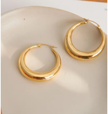 MAIQ Accessories Galene Non-Tarnish Classic Large Hoop Earring - Gold