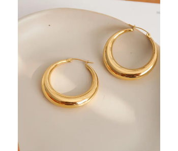 Galene Non-Tarnish Classic Large Hoop Earring - Gold