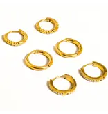 MAIQ Accessories Claude 18K Gold Non-Tarnish Cz Hoops Earring