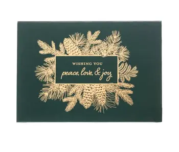 Peace Love and Joy Holiday Flip Top Boxed Card