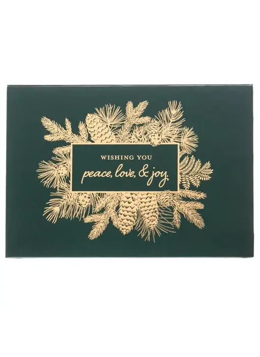 Peace Love and Joy Holiday Flip Top Boxed Card