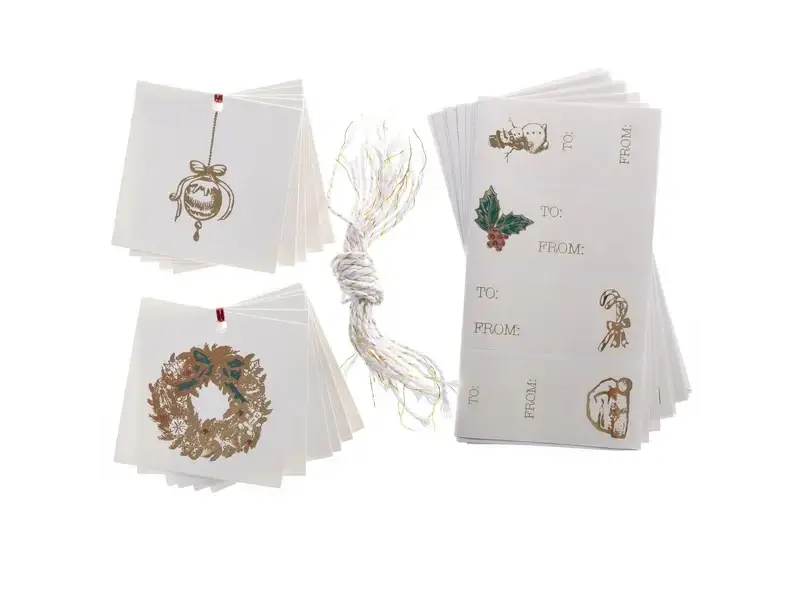 Graphique De France Xmas Icons Holiday Gift Tag & Label Set