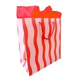 The Social Type Tangy Red Fussy Stripe Gift Bag