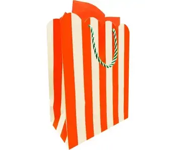 Holiday Stripe Scallop Gift Bag