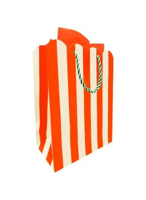 Holiday Stripe Scallop Gift Bag