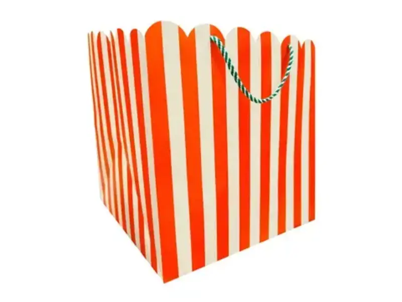 The Social Type Holiday Stripes Scallop Large Square Gift Bag