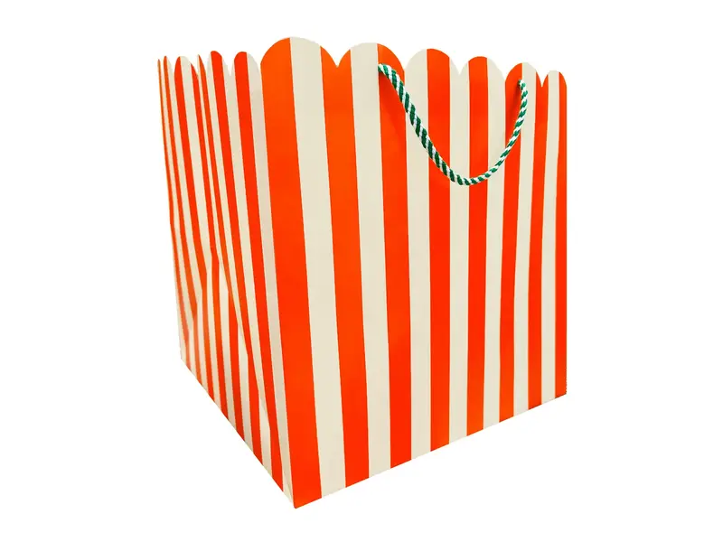 The Social Type Holiday Stripes Scallop Large Square Gift Bag