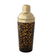 Confetti Glass Cocktail Shaker w/ Stainless Steel Top, Tortoise Shell & Gold Finish; 20oz.