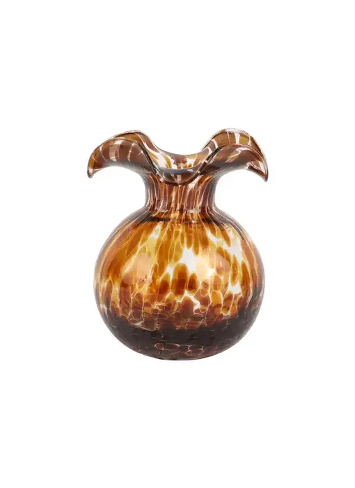Hibiscus Glass Brown Tortoiseshell Bud Vase