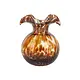 Hibiscus Glass Brown Tortoiseshell Bud Vase