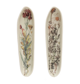 Creative Co-OP Stoneware Platter w/ Florals, 2 Assorted Patterns