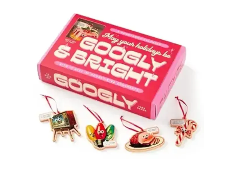 Chronicle Books Googly & Bright Holiday Ornament Countdown Calendar – 12 Days