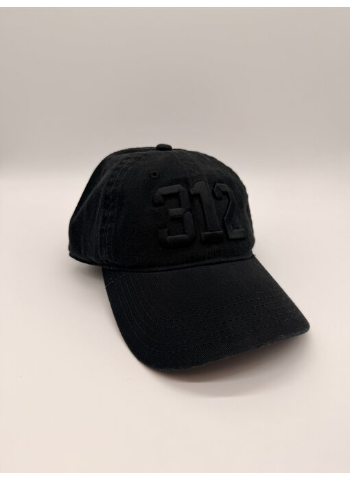 312 Chicago Baseball Cap Black Monochrome