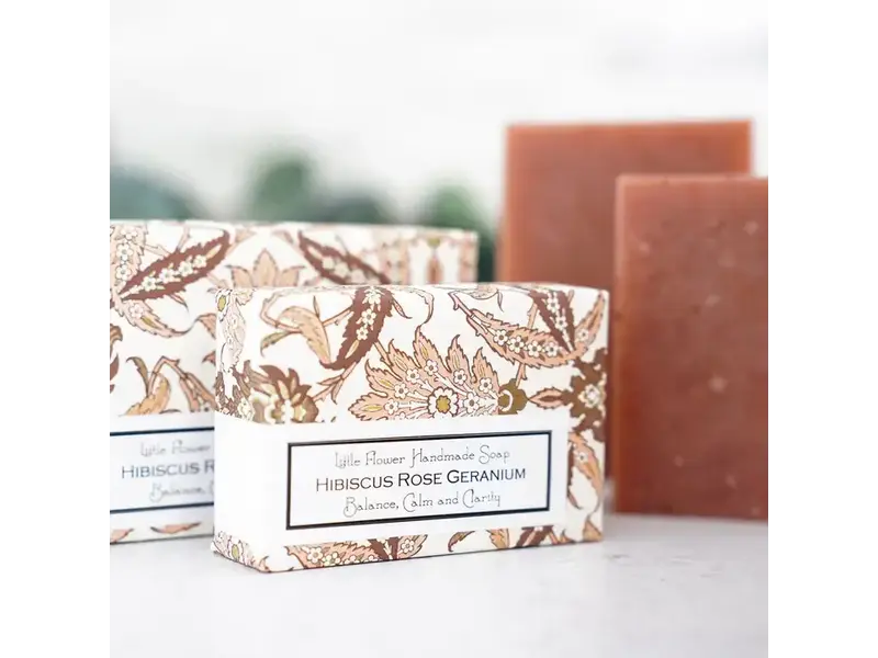 The Little Flower Soap Co Hibiscus Rose Geranium Handmade Soap 6 oz