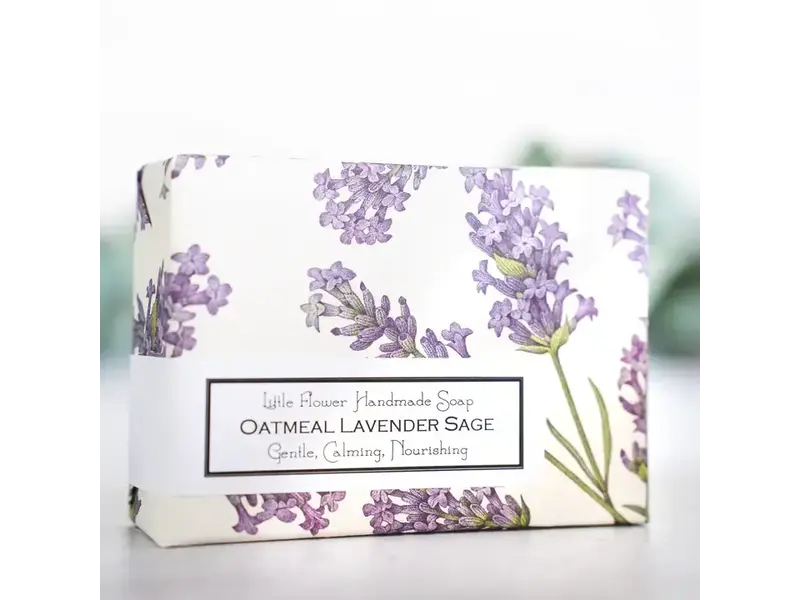 The Little Flower Soap Co Oatmeal Lavender Sage Handmade Soap 6 oz