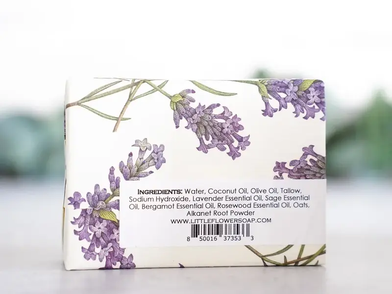 The Little Flower Soap Co Oatmeal Lavender Sage Handmade Soap 6 oz