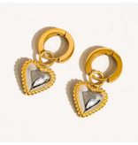 MAIQ Accessories Savon 18K Non-Tarnish Two Tone Classic Heart Earring