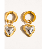 MAIQ Accessories Savon 18K Non-Tarnish Two Tone Classic Heart Earring