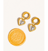 MAIQ Accessories Savon 18K Non-Tarnish Two Tone Classic Heart Earring