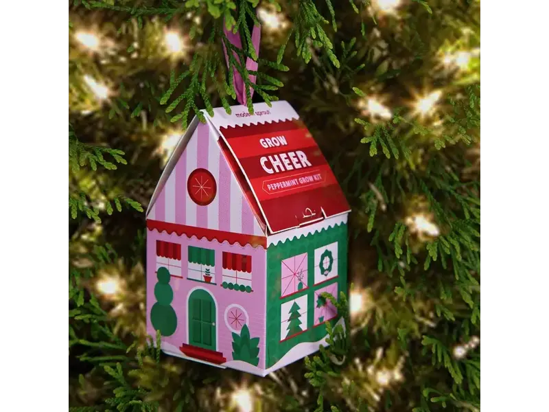 Modern Sprout Home Grown Ornament  Grow Cheer - Peppermint