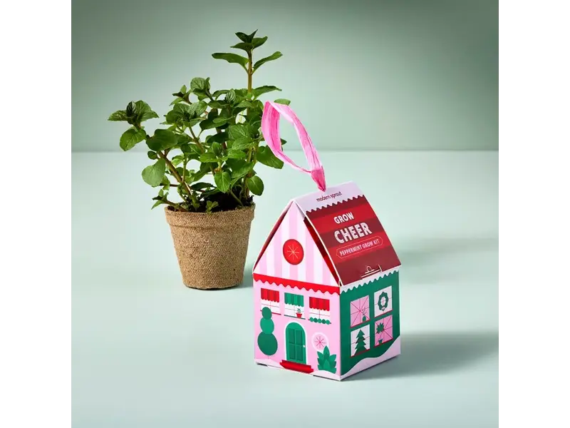 Modern Sprout Home Grown Ornament  Grow Cheer - Peppermint