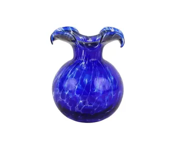 Hibiscus Glass Cobalt Tortoiseshell Bud Vase