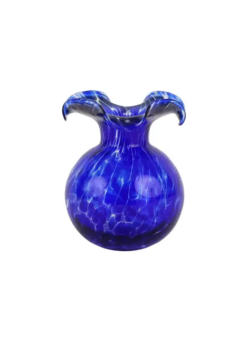 Hibiscus Glass Cobalt Tortoiseshell Bud Vase