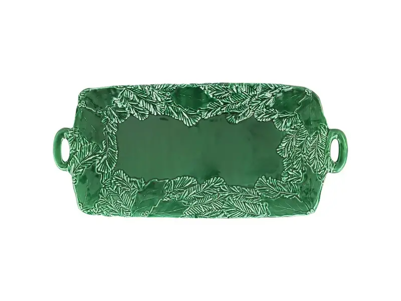 Vietri Incorporated Lastra Holiday Green Figural Handled Rectangular Platter